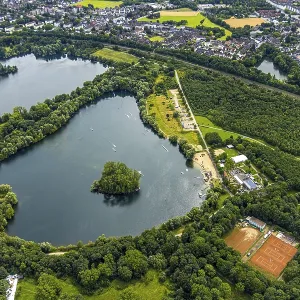 Aerial view, Duisburg-West, Toeppersee