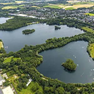 Aerial view, Duisburg-West, Toeppersee