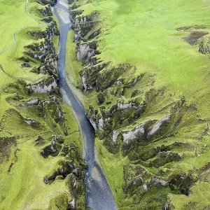 Fjadrargljufur Canyon Aerial View Print Fjadrargljufur Canyon Aerial View Print