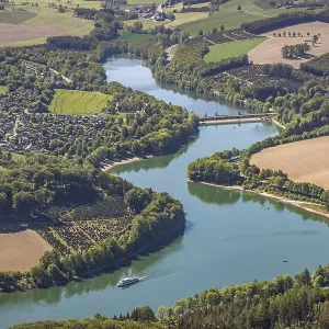 Aerial view, Hennetalsperre, Hennesee Aerial view, Hennetalsperre, Hennesee