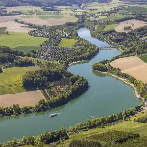 Aerial view, Hennetalsperre, Hennesee Aerial view, Hennetalsperre, Hennesee