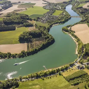 Aerial view, Hennetalsperre, Hennesee Aerial view, Hennetalsperre, Hennesee