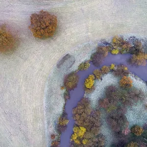 Aerial view of the Hunte in autumn