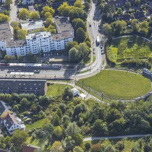 Aerial view, light rail, Lohmannshofschleife Aerial view, light rail, Lohmannshofschleife