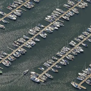 Aerial view, marina, Kuhlungsborn Aerial view, marina, Kuhlungsborn