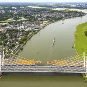 Aerial view, motorway A40 Rhine bridge Neuenkamp