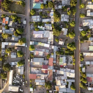 Aerial view of residential part of Maputo