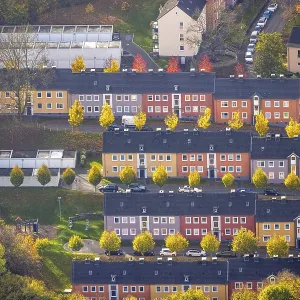 Aerial view, terraced houses Breslauer StraBe