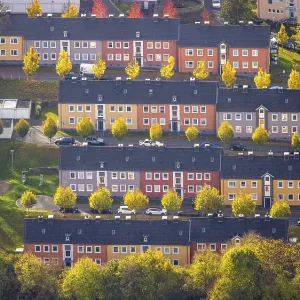 Aerial view, terraced houses Breslauer StraBe