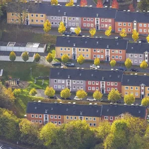 Aerial view, terraced houses Breslauer StraBe