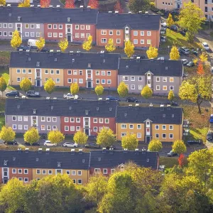Aerial view, terraced houses Breslauer StraBe