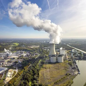 Aerial view, Trianel coal-fired power plant Lunen