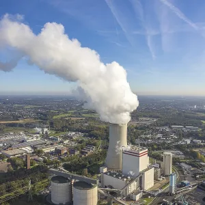 Aerial view, Trianel coal-fired power plant Lunen