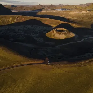 Aerial view, volcanic crater Stutur Aerial view, volcanic crater Stutur