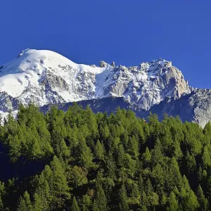 Aiguille des Grands Montets and snow-covered Aiguille Verte