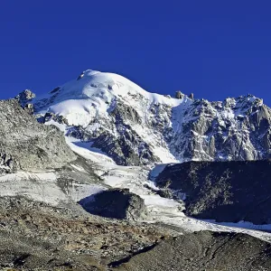 Aiguille des Grands Montets and snow-covered Aiguille Verte