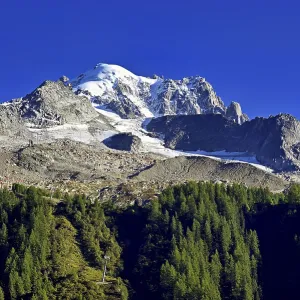 Aiguille des Grands Montets and snow-covered Aiguille Verte