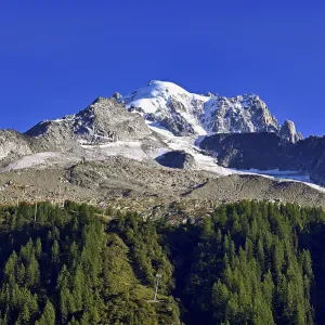 Aiguille des Grands Montets and snow-covered Aiguille Verte