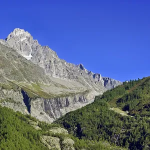 Aiguille du Chardonnet, front foothills of the Argentiere glacier