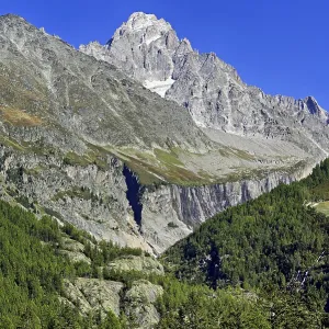 Aiguille du Chardonnet, front foothills of the Argentiere glacier
