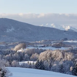 Alpine foothills near Irschenberg Mountain with Eyrain