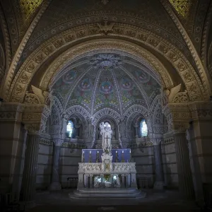 Altar in the crypt, Basilica Notre-Dame de Fourviere Altar in the crypt, Basilica Notre-Dame de Fourviere