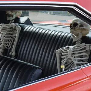 American classic car, detail, view into the window