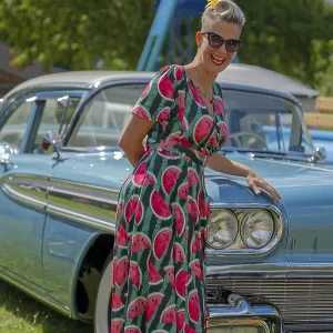 American classic car and a woman with a woman American classic car and a woman with a woman