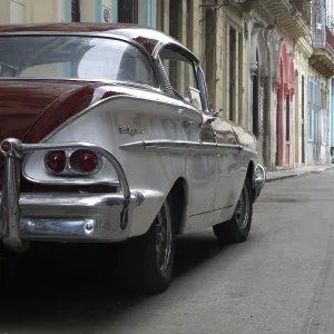 American vintage car in the streets of old town of Havana American vintage car in the streets of old town of Havana