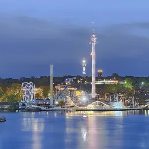 Amusement park, illuminated, Stockholm
