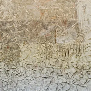 Ancient asian stone carved figures in buddhist angkor wat temple cambodia Ancient asian stone carved figures in buddhist angkor wat temple cambodia