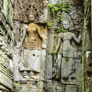 Ancient Stone Carving of Apsara at at Ankor Thom in Siem Reap Ancient Stone Carving of Apsara at at Ankor Thom in Siem Reap
