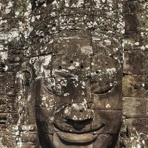 Ancient stone face of Bayon temple