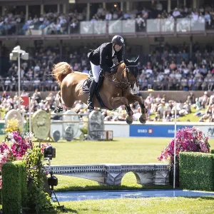 Andre Thieme of Germany and riding DSP Chakaria compete in the first round of the 1 Andre Thieme of Germany and riding DSP Chakaria compete in the first round of the 1