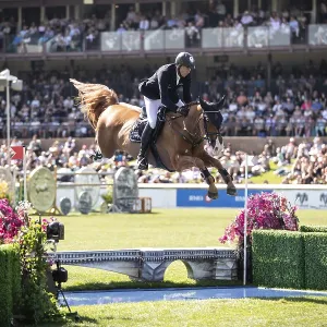 Andre Thieme of Germany and riding DSP Chakaria compete in the first round of the 1 Andre Thieme of Germany and riding DSP Chakaria compete in the first round of the 1