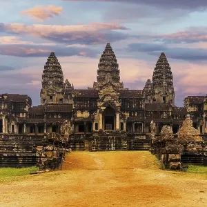 Angkor Wat seen from the East gate entrance Angkor Wat seen from the East gate entrance