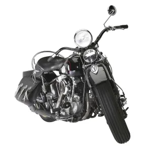 Angle shot of a vintage motorbike in white back