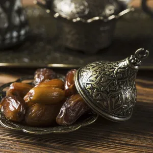 Arabic food composition ramadan with dates