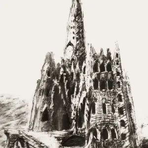 Architectural study of the Church of Colonia Guell