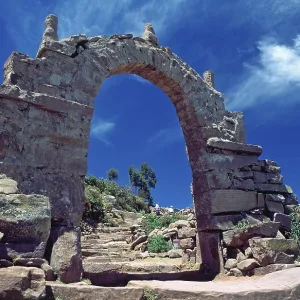 Archway on Isla Taquile in Lake Titicaca