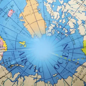 Arctic ocean of the globe Arctic ocean of the globe