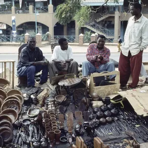 Artist, woodcarving stand at Lilongwe market