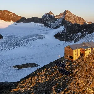 Atmospheric sunrise in a picturesque mountain landscape