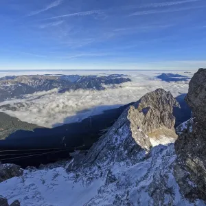 Auf der Zugspitze in Bayern, Deutschland im Oktober Auf der Zugspitze in Bayern, Deutschland im Oktober
