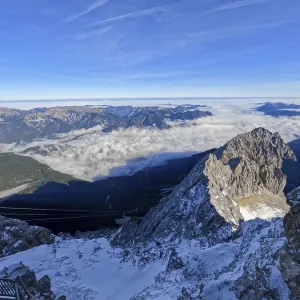 Auf der Zugspitze in Bayern, Deutschland im Oktober Auf der Zugspitze in Bayern, Deutschland im Oktober