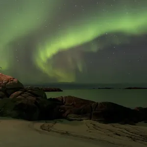 Aurora borealis, near Eggum, Lofoten