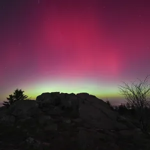 Aurora Borealis in the Taunus on the GroBer Feldberg<br> Aurora Borealis in the Taunus on the Groer Feldberg