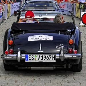 Austin-Healey 3000MK III, rear view of a black classic car at the Donau Classic 2011