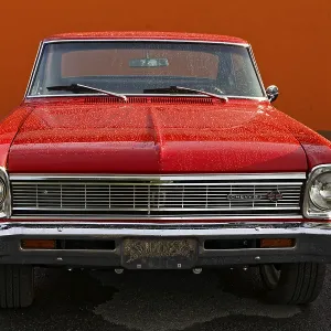 Automobile, red vintage car, Province of Quebec