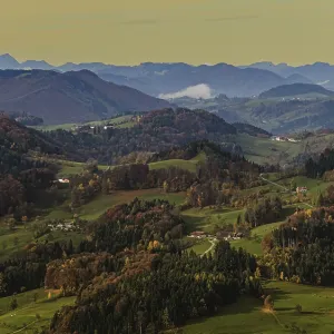 Autumn landscape with rolling hills